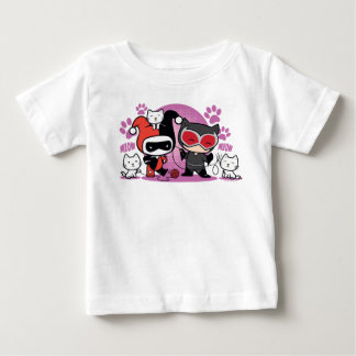 T-shirt Pour Bébé Chibi Harley Quinn & Chibi Catwoman Avec Chats