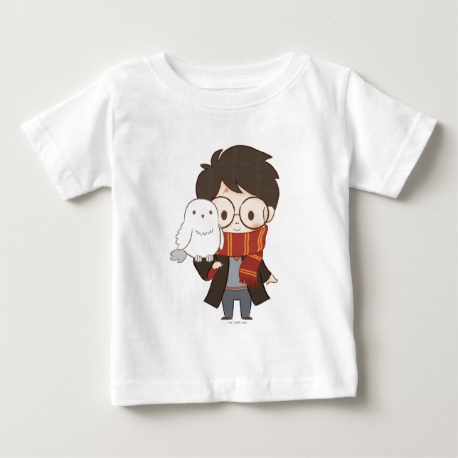 T-shirt Pour Bébé Chibi HARRY POTTER™ & Hedwig (Devant)