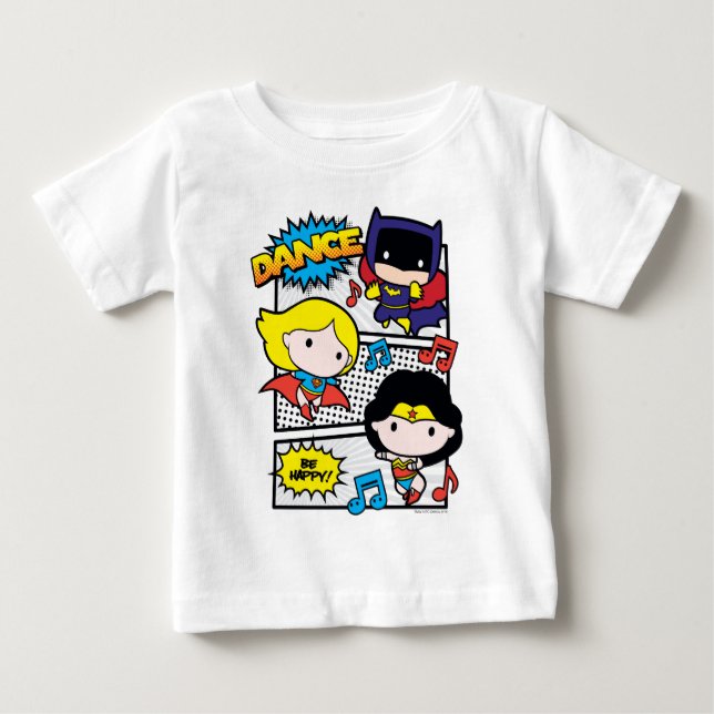 T-shirt Pour Bébé Chibi Héros Danse (Devant)