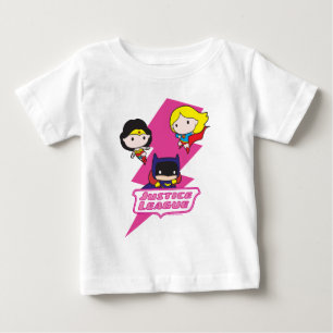 T-shirt Pour Bébé Chibi Justice League Éclair rose