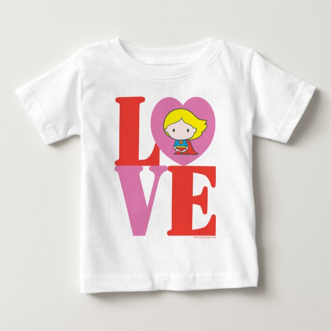 T-shirt Pour Bébé Chibi Supergirl LOVE (Devant)