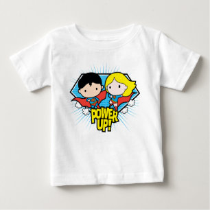 T-shirt Pour Bébé Chibi Superman & Chibi Supergirl Power Up!