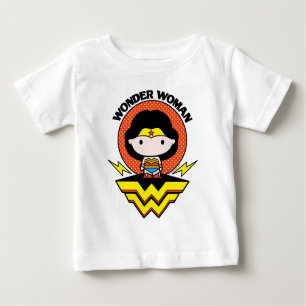 T-shirt Pour Bébé Chibi Wonder Woman With Polka Dots and Logo