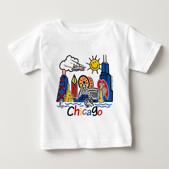 T-shirt Pour Bébé Chicago-KIDS-[Converti] (Devant)