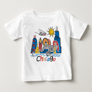 T-shirt Pour Bébé Chicago Kids Skyline