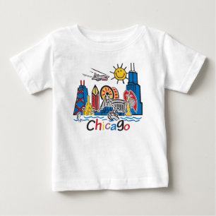 T-shirt Pour Bébé Chicago Kids Skyline