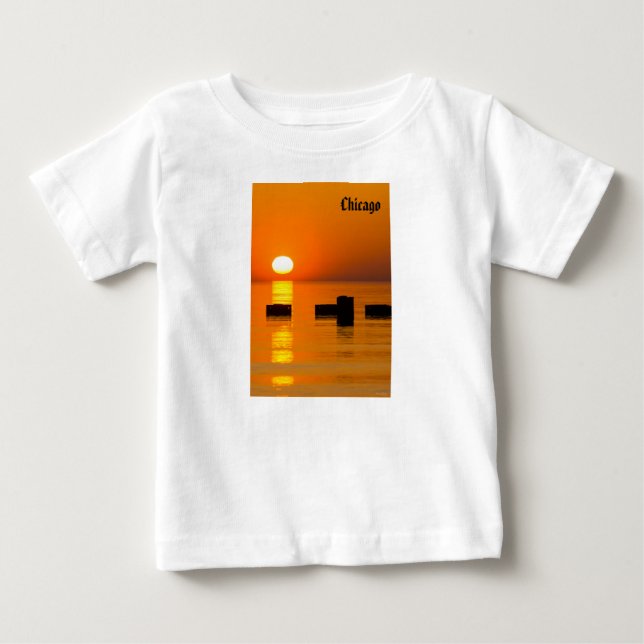 T-shirt Pour Bébé Chicago Orange Galore Matin (Devant)