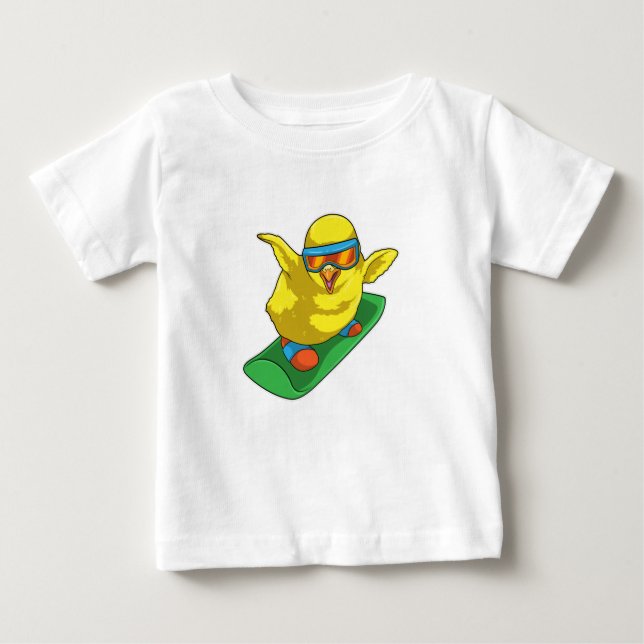 T-shirt Pour Bébé Chick Snowboard Snowboard (Devant)