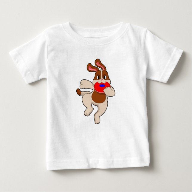 T-shirt Pour Bébé Chien à jouer (Devant)