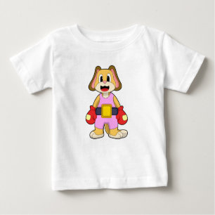 T-shirt Pour Bébé Chien à la boxe avec gants de boxe