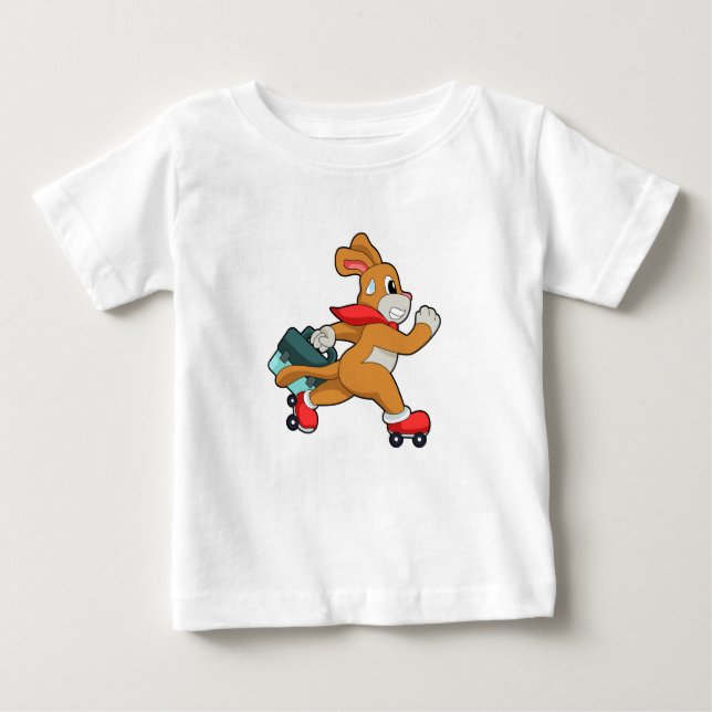T-shirt Pour Bébé Chien à roulettes (Devant)