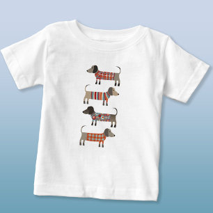 T-shirt Pour Bébé Chien à saucisse mignon Dachshund Wiener