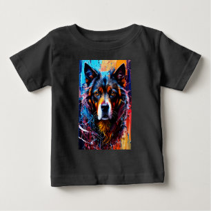 T-shirt Pour Bébé chien Abstrait de couleur de splash