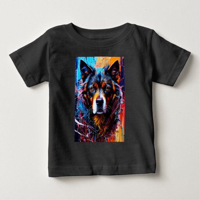 T-shirt Pour Bébé chien Abstrait de couleur de splash (Devant)