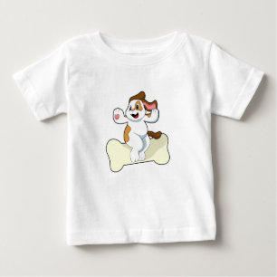 T-shirt Pour Bébé Chien avec os