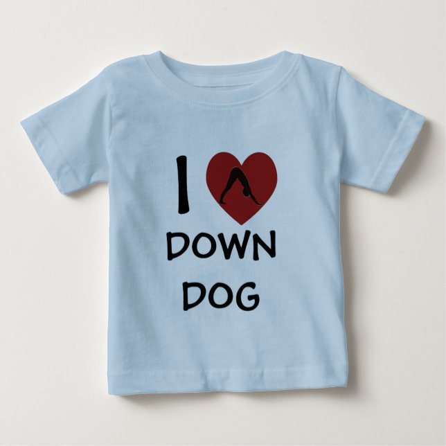 T-shirt Pour Bébé Chien bas du coeur - Vêtements de bébé yoga (Devant)