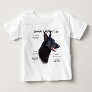 T-shirt Pour Bébé Chien berger allemand (noir) Conception de l'histo