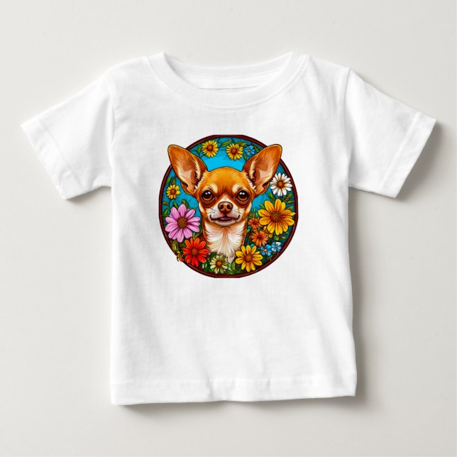 T-shirt Pour Bébé chien Chihuahua (Devant)