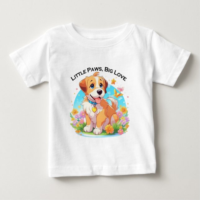 T-shirt Pour Bébé Chien chiot mignon (Devant)