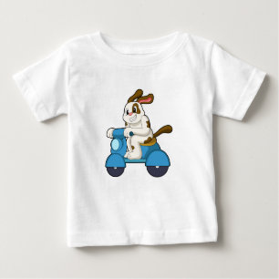 T-shirt Pour Bébé Chien comme Biker avec Scooter.PNG