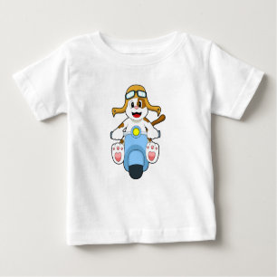 T-shirt Pour Bébé Chien comme Biker avec Scooter.PNG