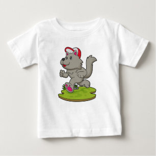 T-shirt Pour Bébé Chien comme coureur avec Casquette