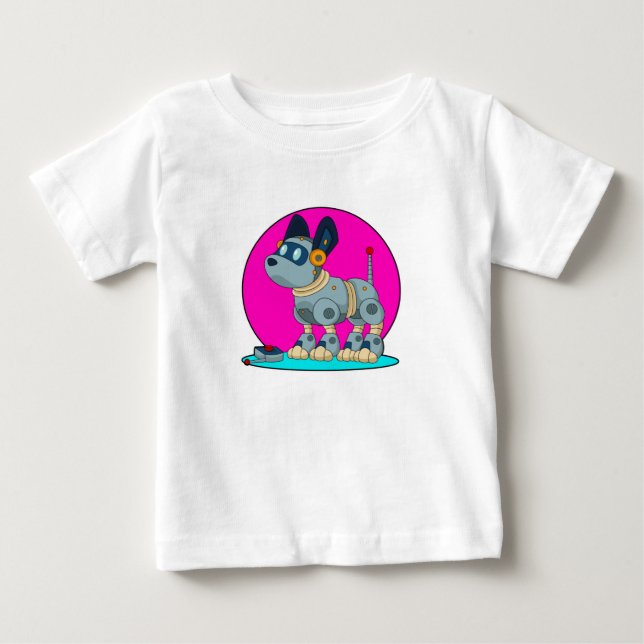 T-shirt Pour Bébé Chien comme robot (Devant)