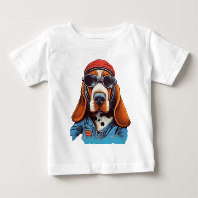 T-shirt Pour Bébé Chien cool (Devant)