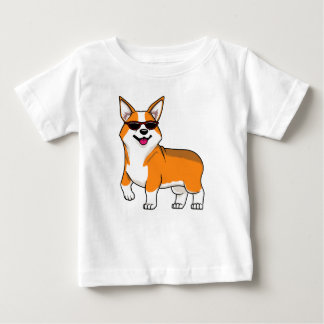 T-shirt Pour Bébé Chien Corgi mignon avec lunettes de soleil