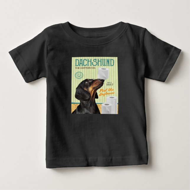 T-shirt Pour Bébé Chien Dachshund (Devant)