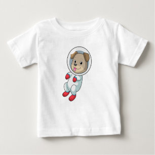 T-shirt Pour Bébé Chien dans l'espace en costume
