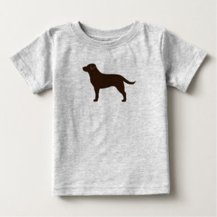 T-shirt Pour Bébé Chien de brun de silhouette de labrador retriever