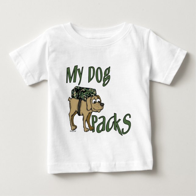 T-shirt Pour Bébé Chien de camp (Devant)