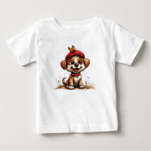 T-shirt Pour Bébé Chien de dessin animé mignon