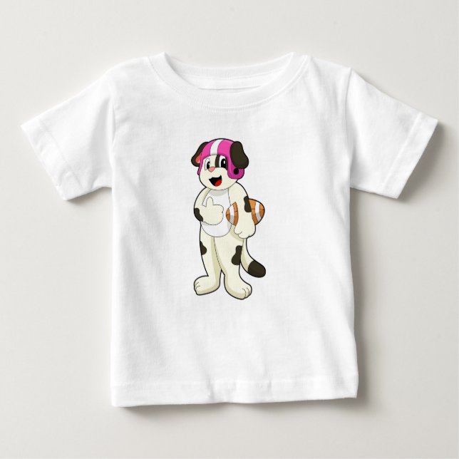 T-shirt Pour Bébé Chien de football Sports (Devant)