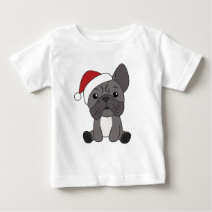 T-shirt Pour Bébé Chien de Noël Animaux d'hiver de neige