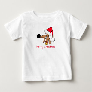 T-shirt Pour Bébé Chien de Noël Festif