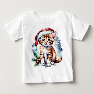 T-shirt Pour Bébé Chien de Noël mignon