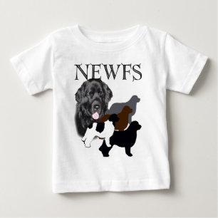 T-shirt Pour Bébé Chien de Terre-Neuve quatre couleurs