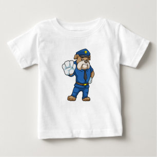 T-shirt Pour Bébé Chien en policier avec uniforme