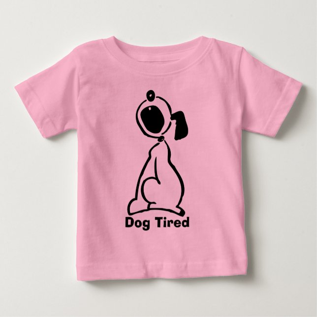 T-shirt Pour Bébé Chien fatigué (Devant)