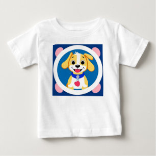T-shirt Pour Bébé Chien heureux avec collier bébé chiot souriant gra