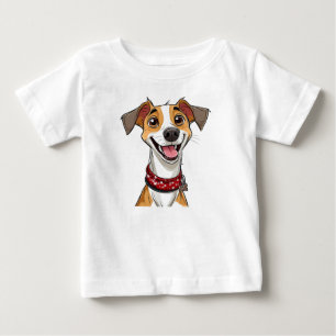 T-shirt Pour Bébé Chien joyeux avec un grand sourire heureux