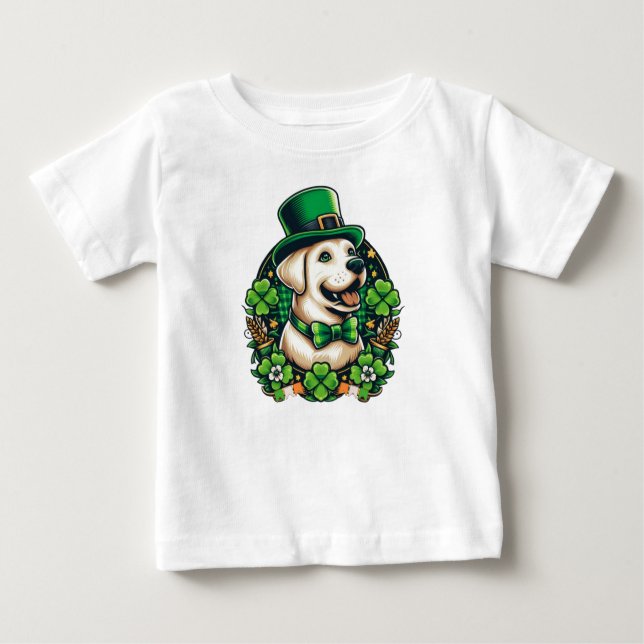 T-shirt Pour Bébé Chien mignon de la Saint Patrick (Devant)