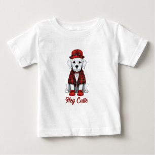 T-shirt Pour Bébé chien mignon déguisé en écossais