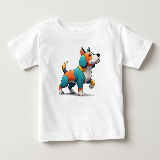 T-shirt Pour Bébé chien multicolore (Devant)