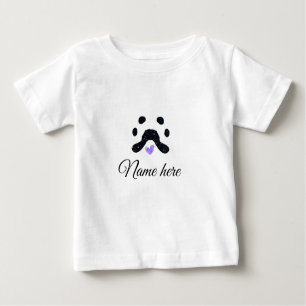 T-shirt Pour Bébé Chien patte noir animal ajouter nom texte animal p