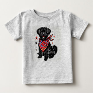 T-shirt Pour Bébé Chien portant une banane rouge avec des Motifs éto