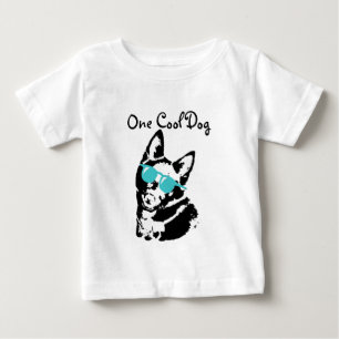 T-shirt Pour Bébé Chien Schipperke avec lunettes de soleil