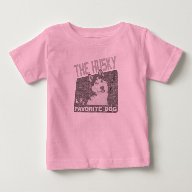 T-shirt Pour Bébé Chien Sibérien Husky (Devant)